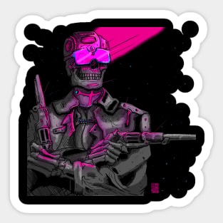 Gunman Skull Sticker